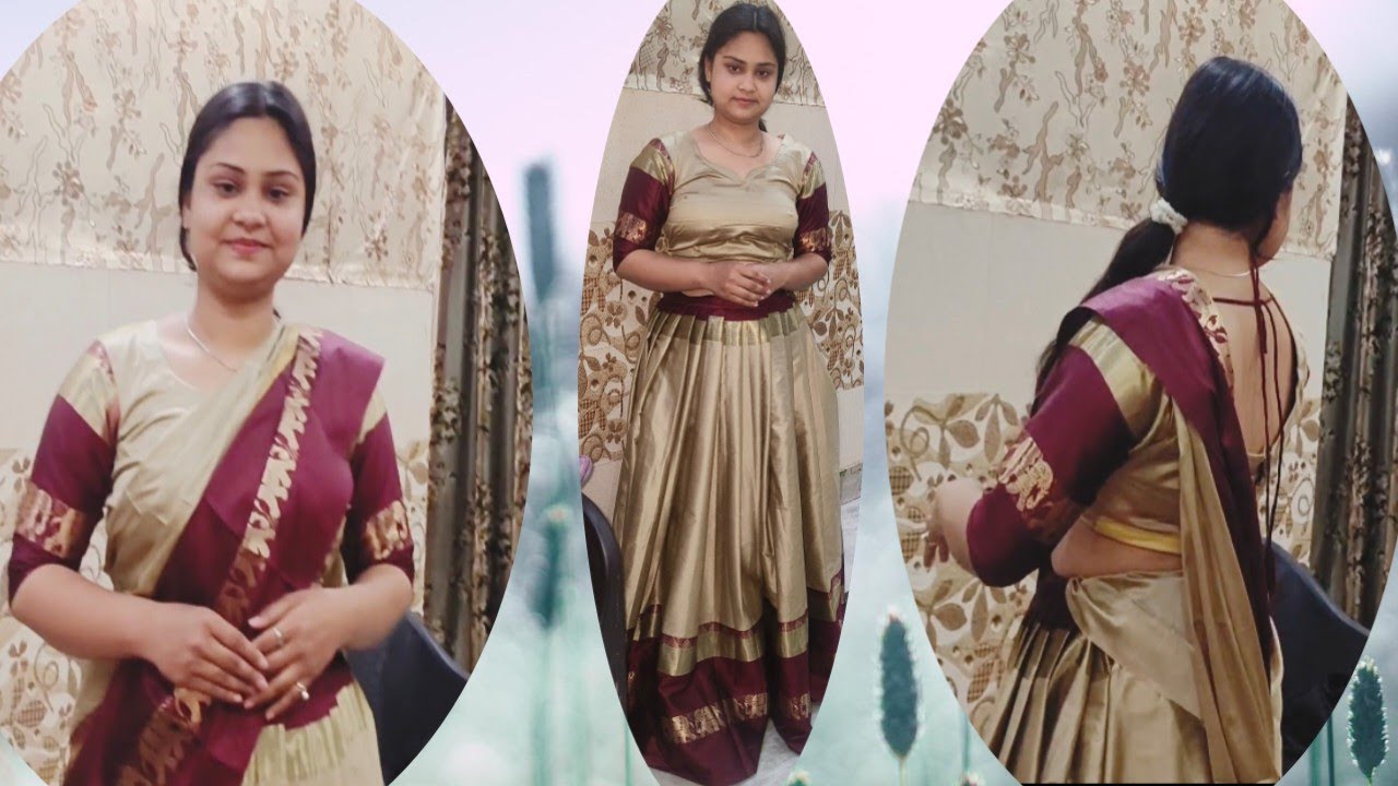 Meesho se saree mangwa kr maine banai Sundar Si dress 👗