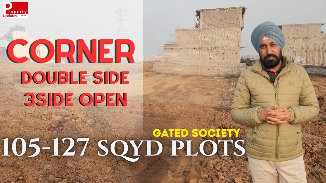 105,127 Corner Plots Available On Kharar Kurali Highway Gated Society ,Near By Factory Outlets.