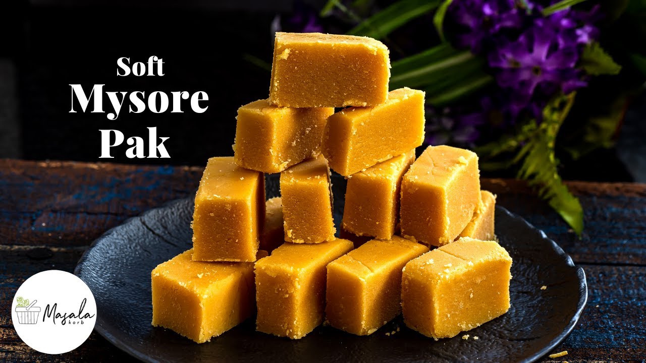 SOFT GHEE MYSORE PAK RECIPE | RECIPE OF MYSORE PAK (WITH MEASUREMENT & TIMING)| EASY GHEE MYSORE PAK
