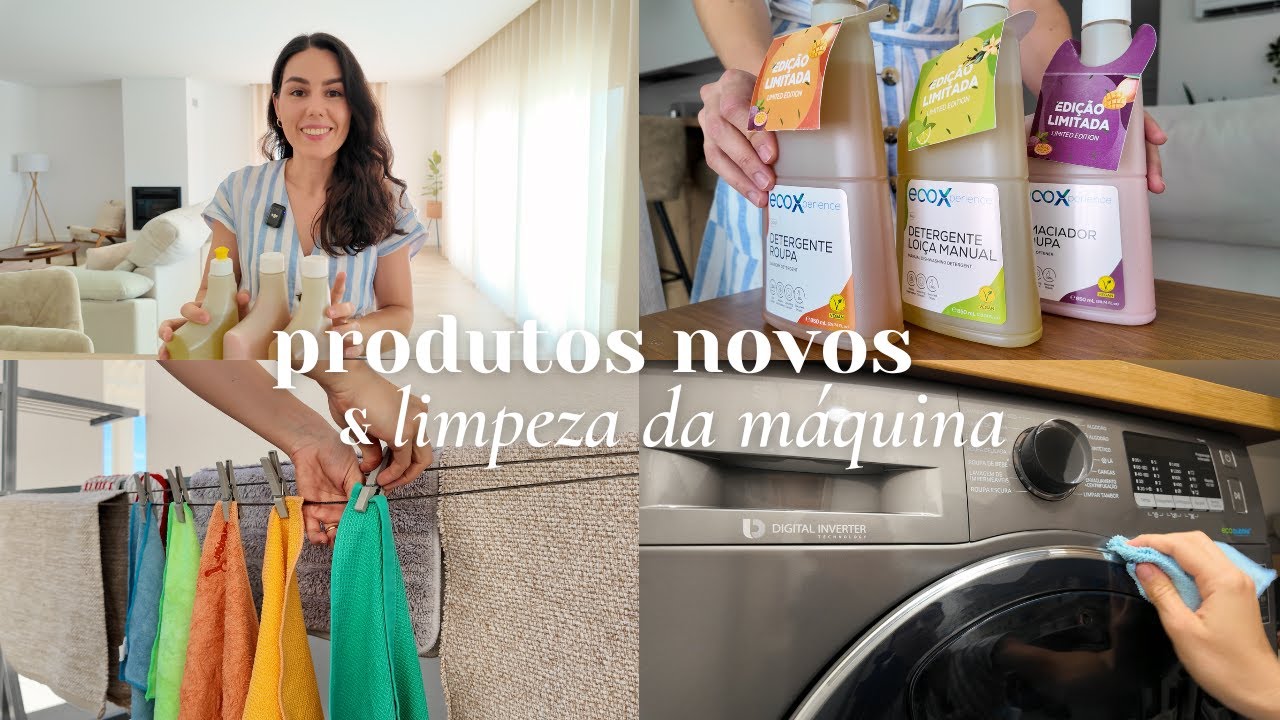 Testei imensos produtos de limpeza novos ✨ + Como limpar a máquina de lavar roupa