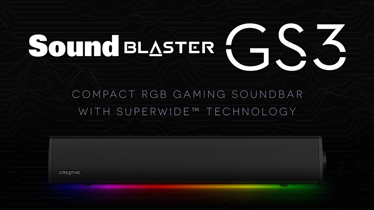 Sound Blaster GS3 Compact RGB Gaming Soundbar with SuperWide&trade; Technology