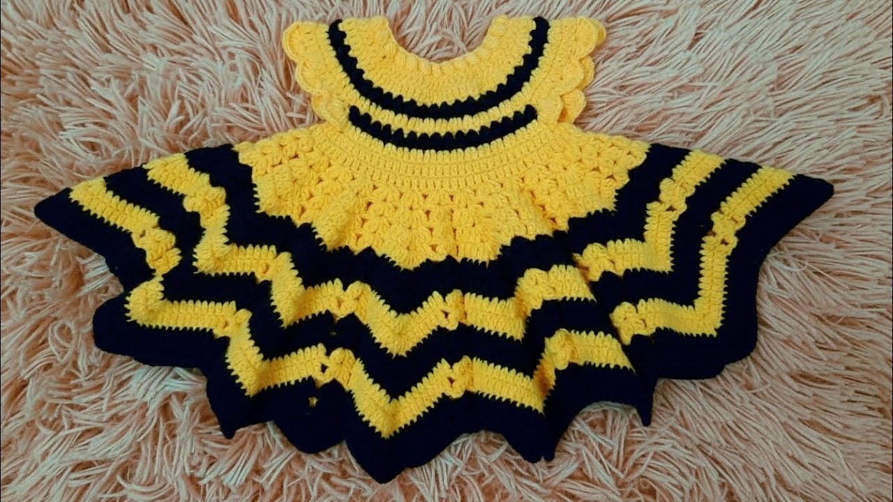How to Crochet A Bee 🐝  Baby Dress  | 0 - 3 Months. 