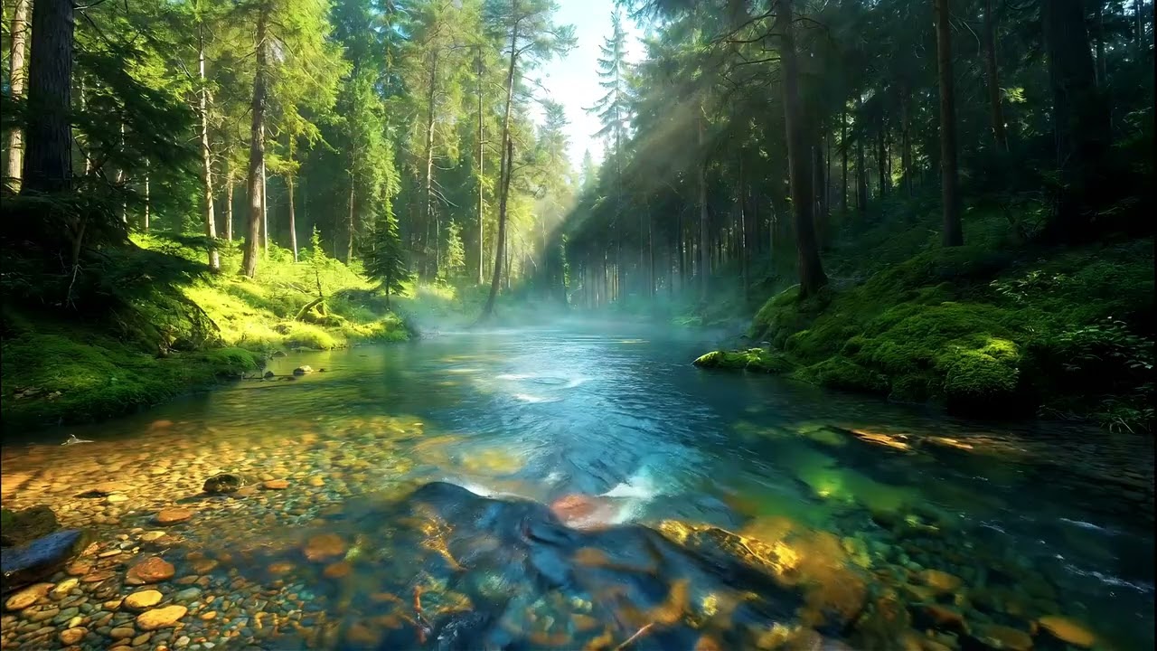 Tranquil Pine Forest Stream | Emotional Balance, Peace, and Serenity