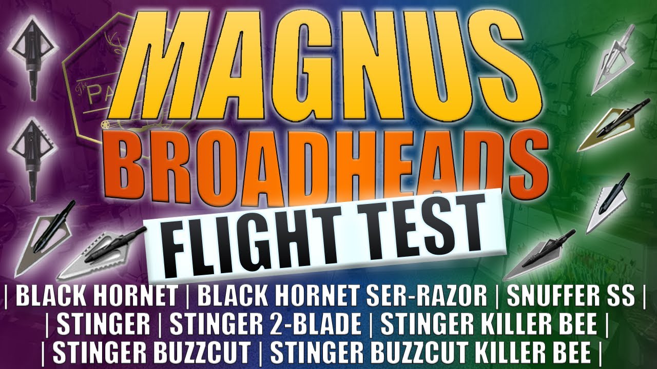 MAGNUS BROADHEADS FLIGHT TEST - 8 TESTED! - STINGER, KILLER BEE, BUZZCUT, SNUFFER, BLACK HORNET