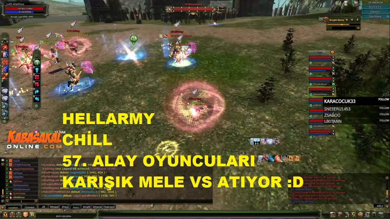 ExplosioNLr - Sirius' da Karışık Mele Ekip 8 vs 8 Atıyor :D - Knight Online
