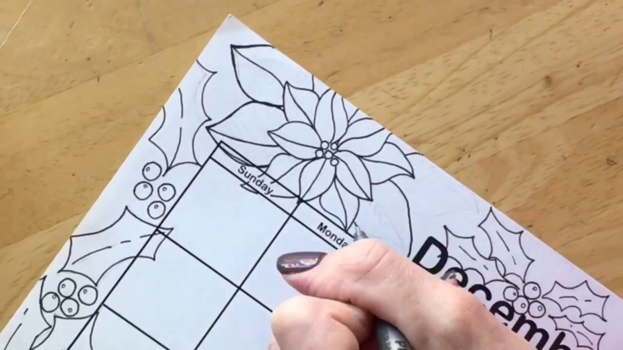 Plan with Me December Calendar for Bullet Journal Print and Plan Zendoodle #Quigtangle