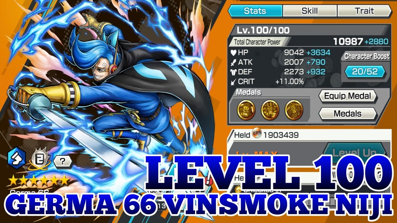 LEVEL 100 VINSMOKE NIJI GAMEPLAY | ONE PIECE BOUNTY RUSH | OPBR