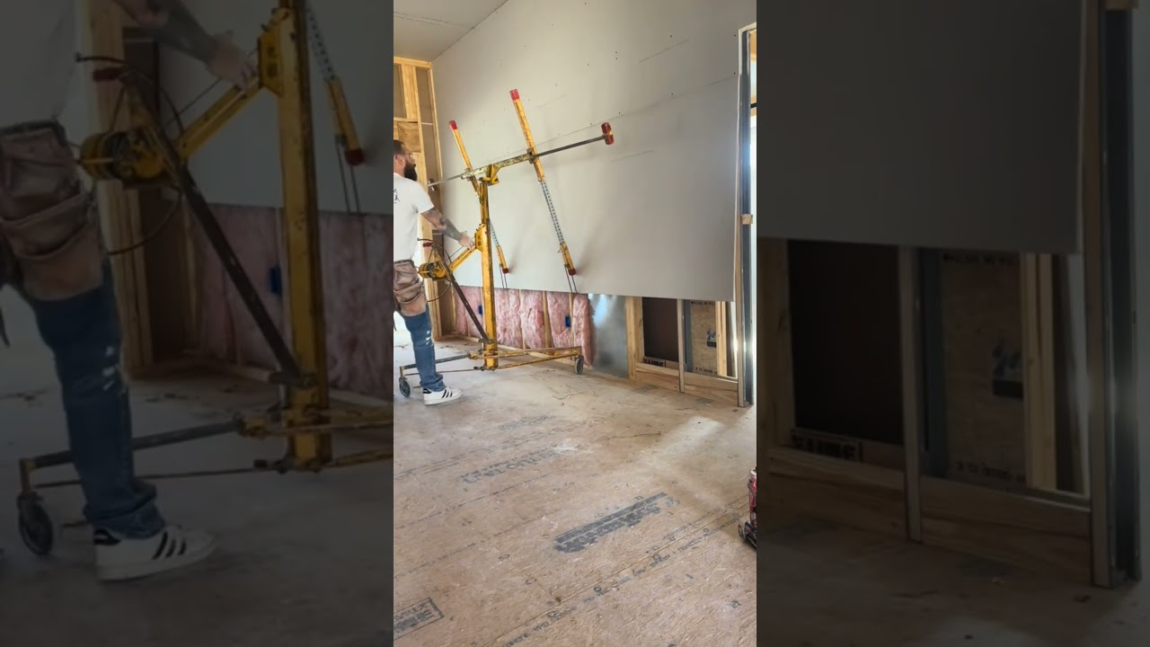 La manera correcta para instalar drywall en USA 🏡🇺🇲 #construction #skills #drywall #usa #mexico
