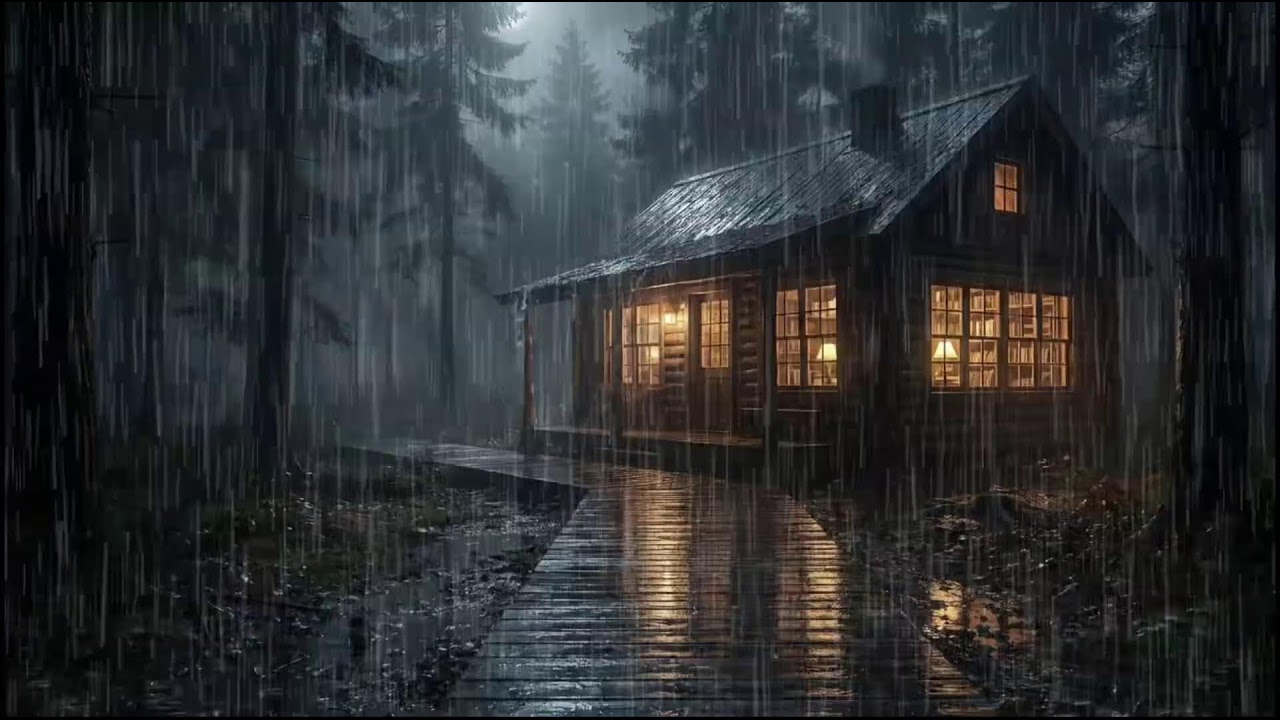 Rainy Forest Cabin at Night 🌧 | Soft Rain Ambience to Ease Insomnia and Drift Into Deep Rain Sleep