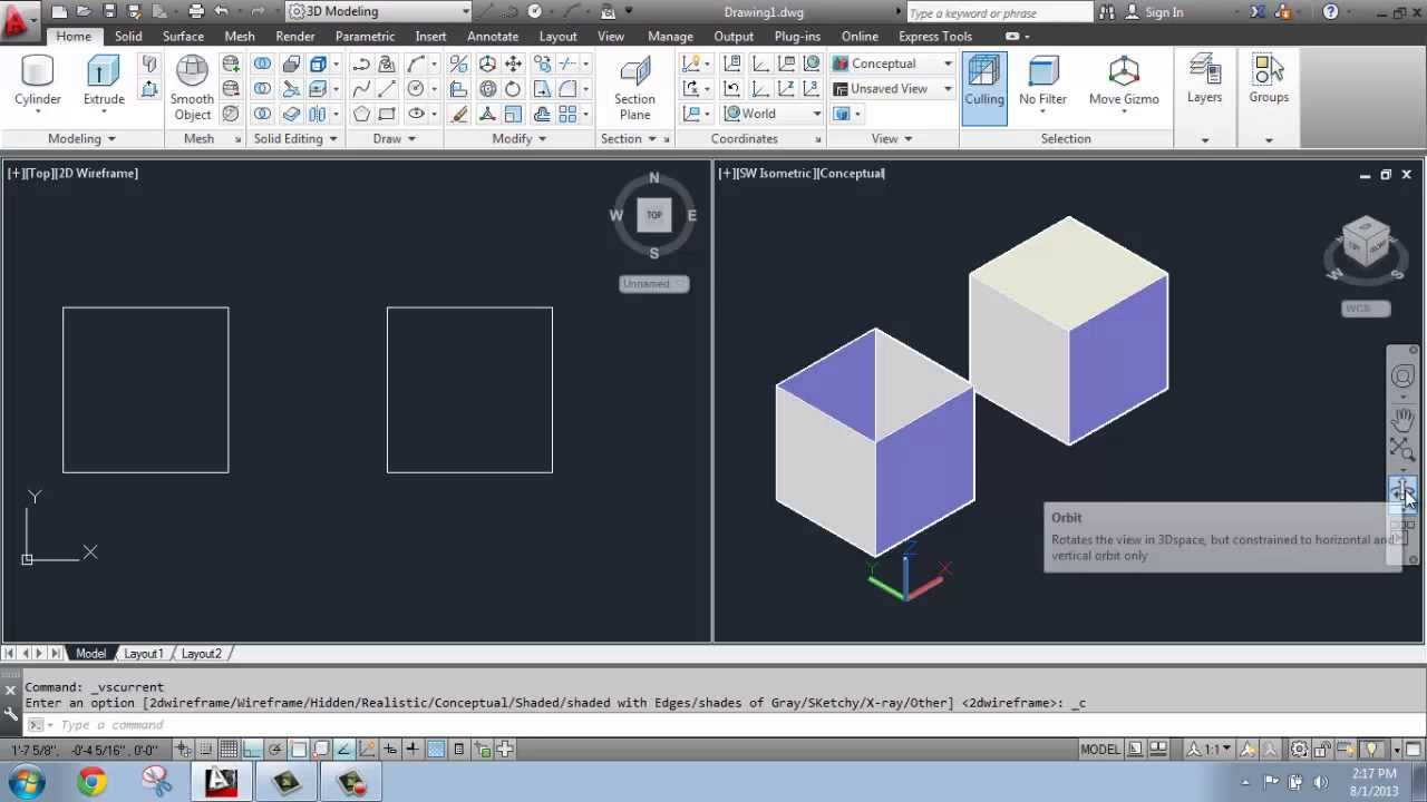 AutoCAD — Основы 3D-моделирования #5 — Выдавливание: твердое тело против поверхности — Брук Годфри