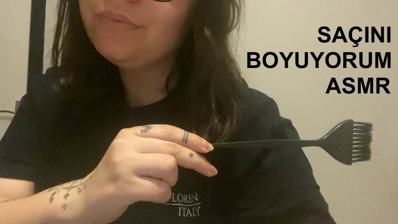 eldivenle saçlarını boyuyorum asmr (türkçe asmr) fısıltı