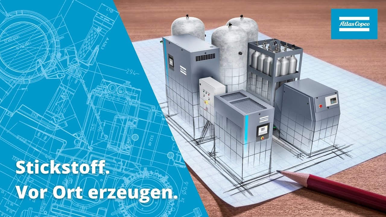 Das Stickstoffskid von Atlas Copco. Stickstoff-vor-Ort selbst erzeugen.