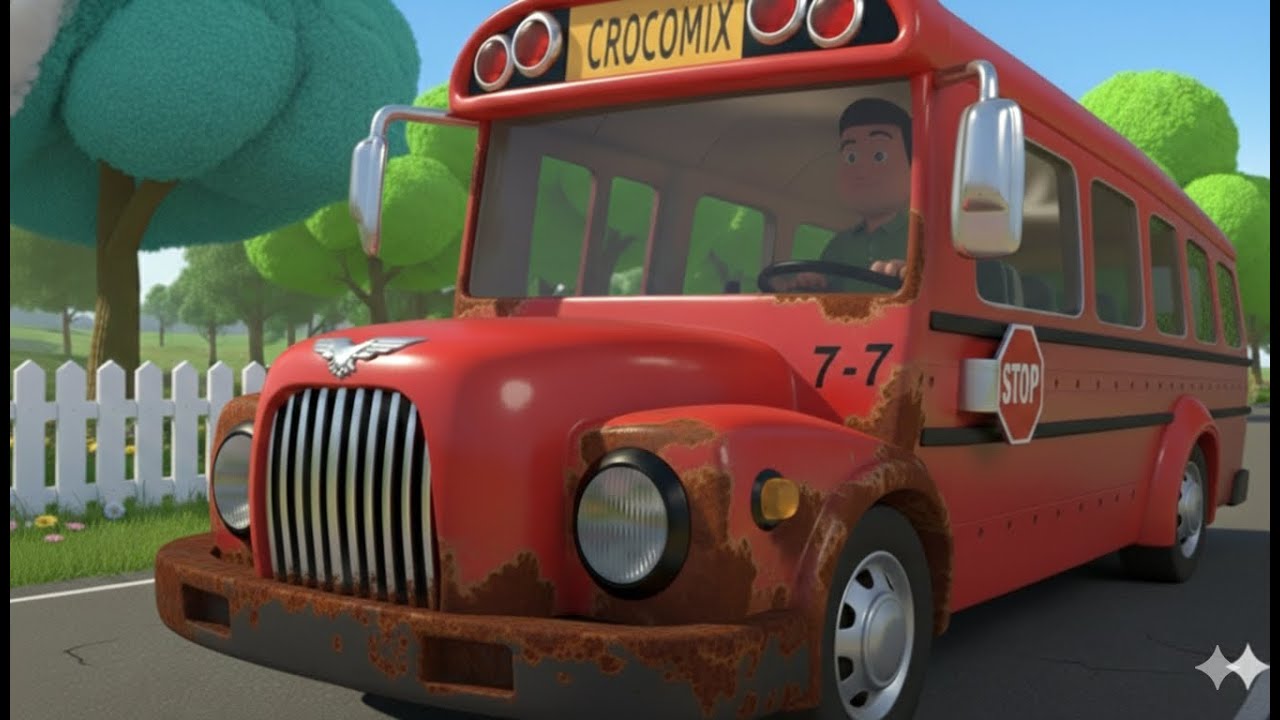 Wheels on the Old Bus | The renovation of the old bus || 142 Seconds | Crocomix Kids TV