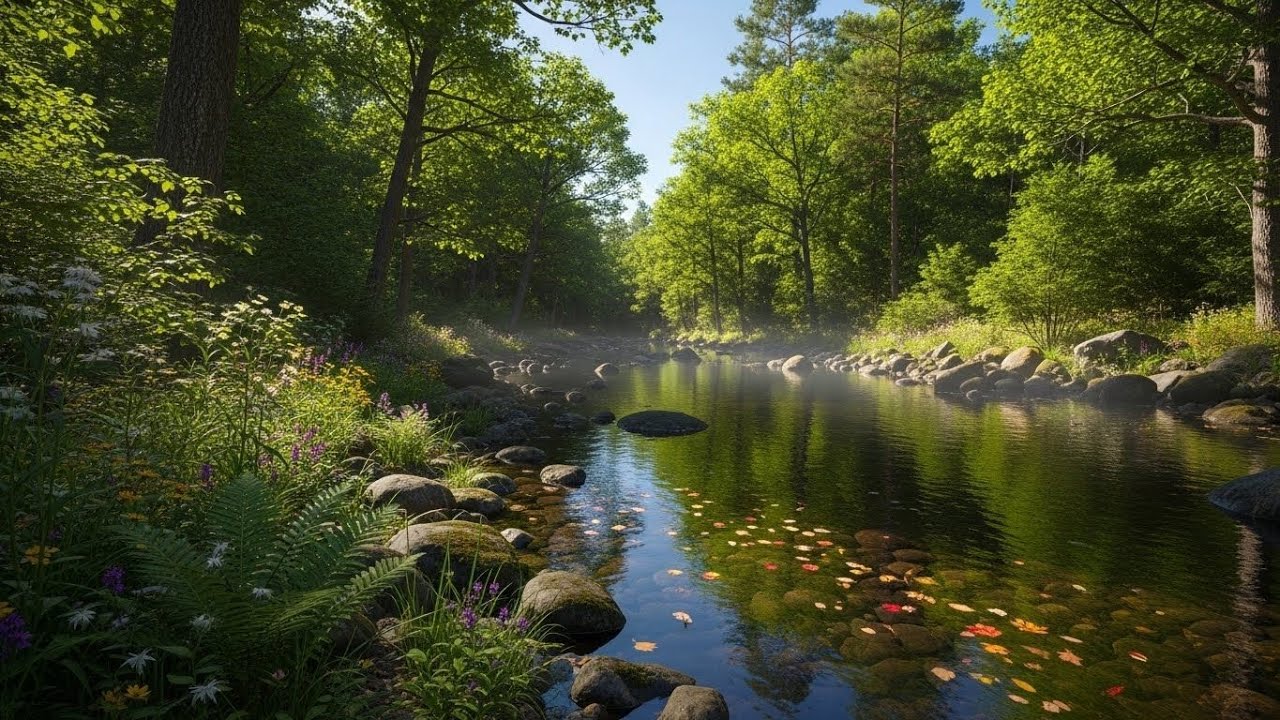 River Stream Ambience 🌊 Relaxing Water Sound for Focus, Study, and Serenity #492