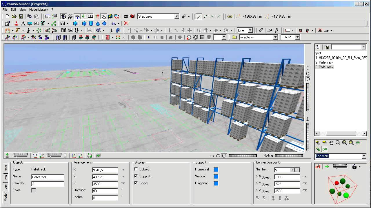 Importation of 2D sketches in the taraVRbuilder and conversion to 3D model (DXF file)