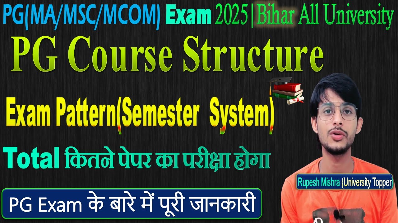 🎓 PG Course Structure 2025 |MA MSc MCom Semester Exam Pattern | कितने Paper होंगे? Full Detail PG✅
