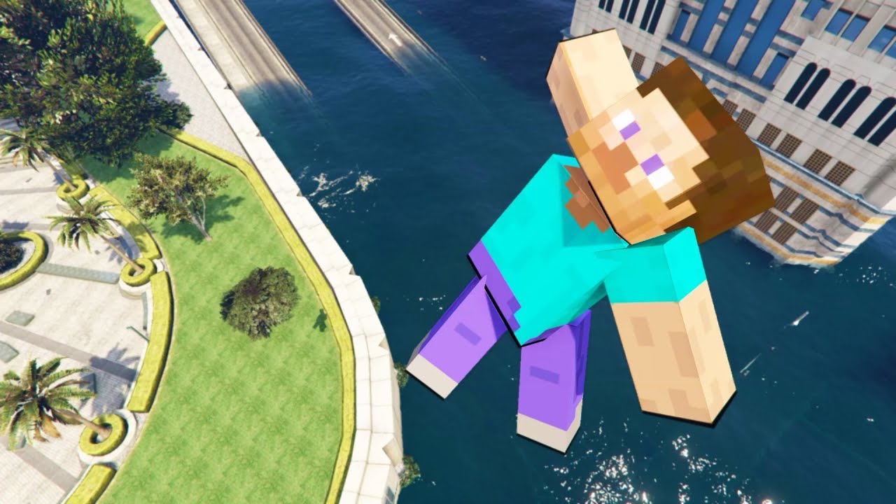 Стив в GTA 5: Безумные Рэгдоллы [Затопленный Лос-Сантос | Minecraft] - Серия 5