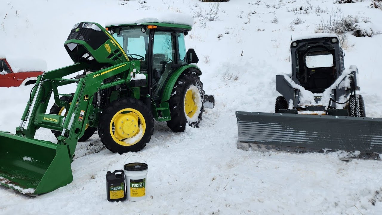 How to service a modern John Deere Tractor - 5075 Oil Change, Fuel Filters, Air Filter, Grease Pts