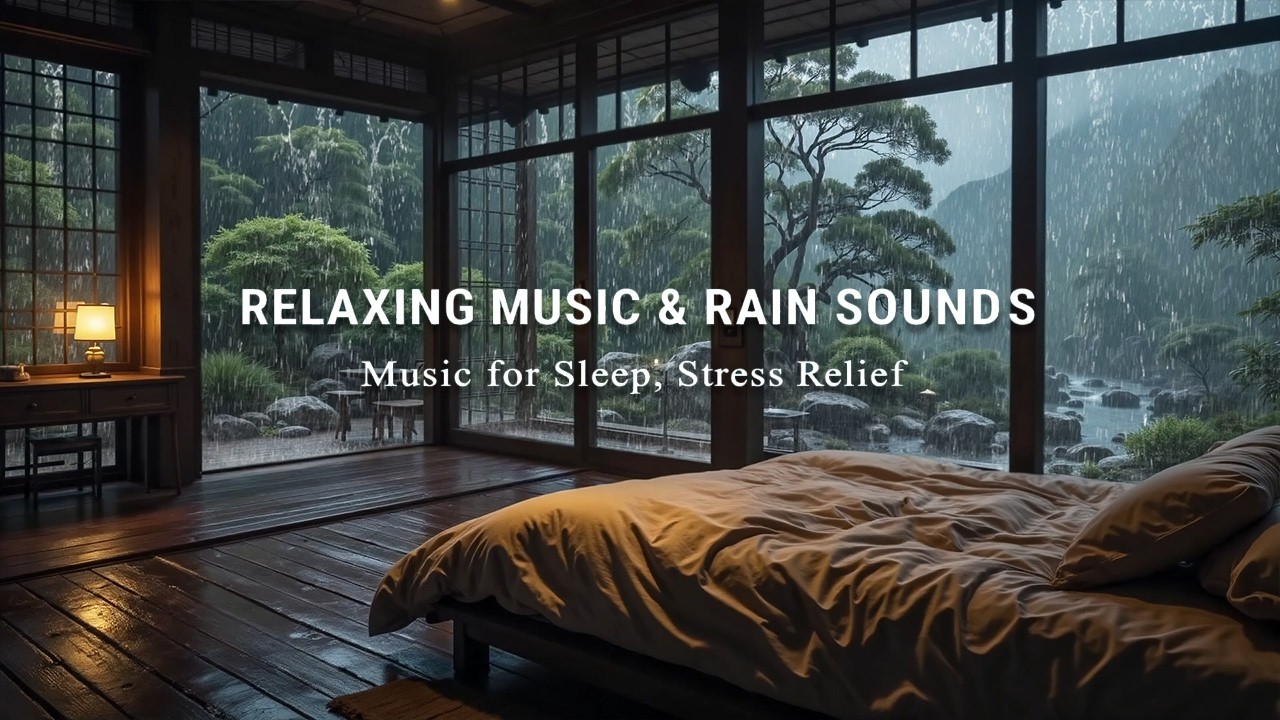 Relaxing Sleep Music for Insomnia - Peaceful Piano with Rain Sounds for Stress Relief & Meditation