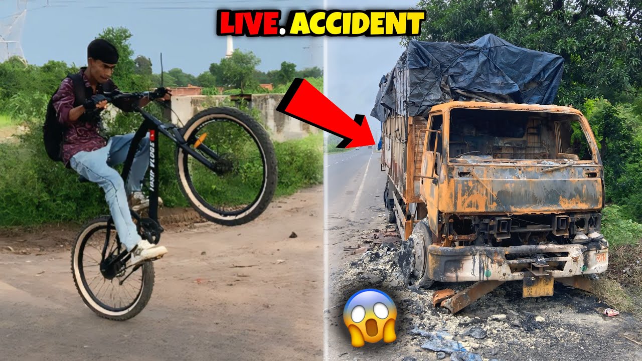Truck Ka Live Accident😱Cycle Wheelie Stunt?