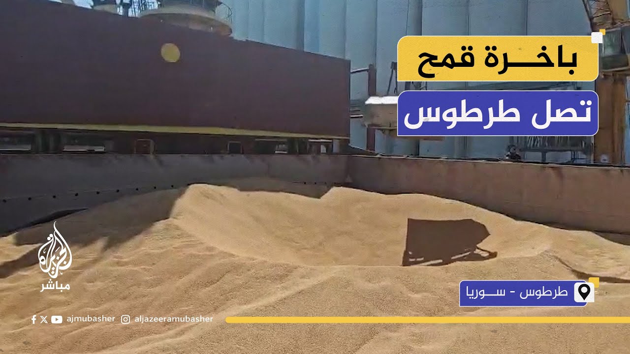 وصول أول باخرة قمح إلى مرفأ طرطوس منذ سقوط نظام الأسد