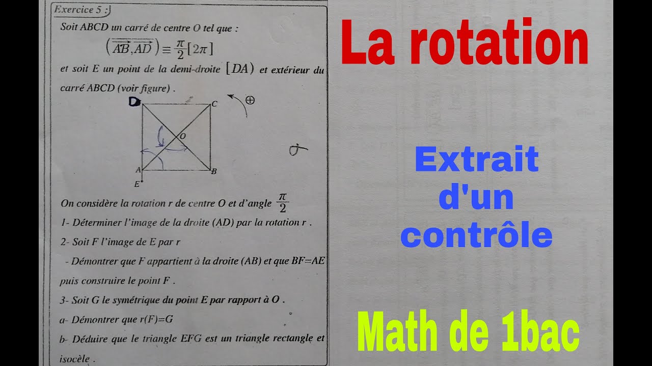 la rotation ds le plan....math de 1bac