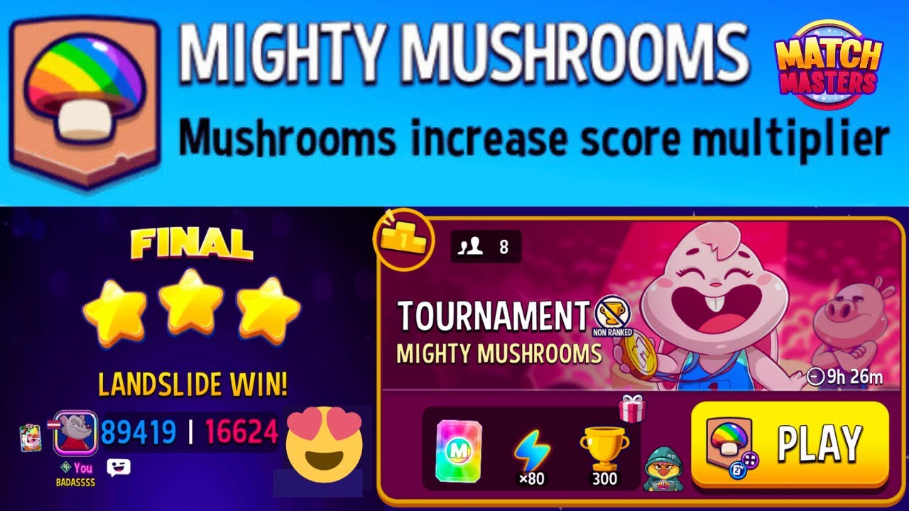 MIGHTY MUSHROOMS TOURNAMENT | Amazing Final | Match Masters
