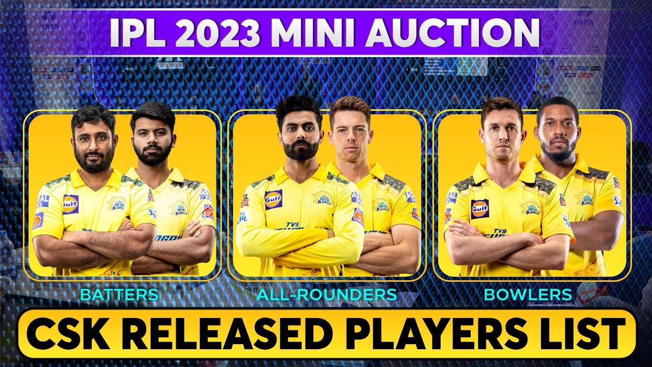 CSK Released Players List For IPL 2023 | Chennai Super Kings CSK Released Players 2023 | CSK Squad