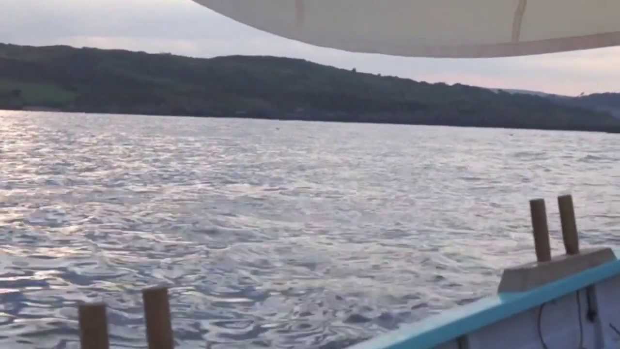 Reaching into Glandore in my Ilur dinghy.