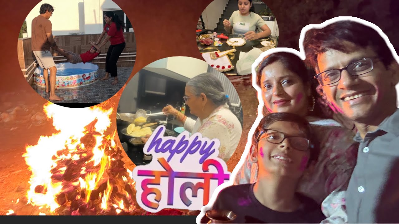 OMG itni tej hawa chali holika dahan me……😱#  Happy Holi…..mummy ne bnayi itni sari mithai….🥰