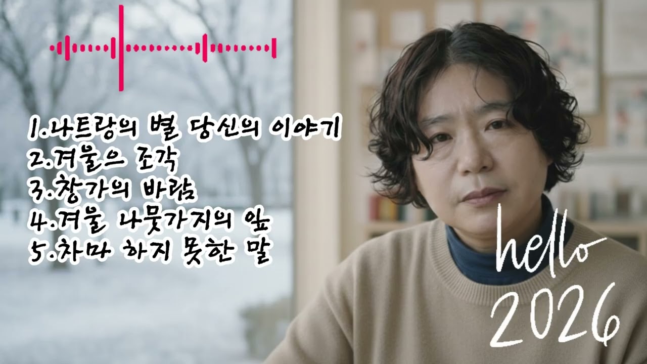 🎶 [83집]베스트 5곡 노래 모음🌟1.나트랑의 별 당신의 이야기2.겨울으 조각  3.창가의 바람4.겨울 나뭇가지의 잎5.차마 하지 못한 말