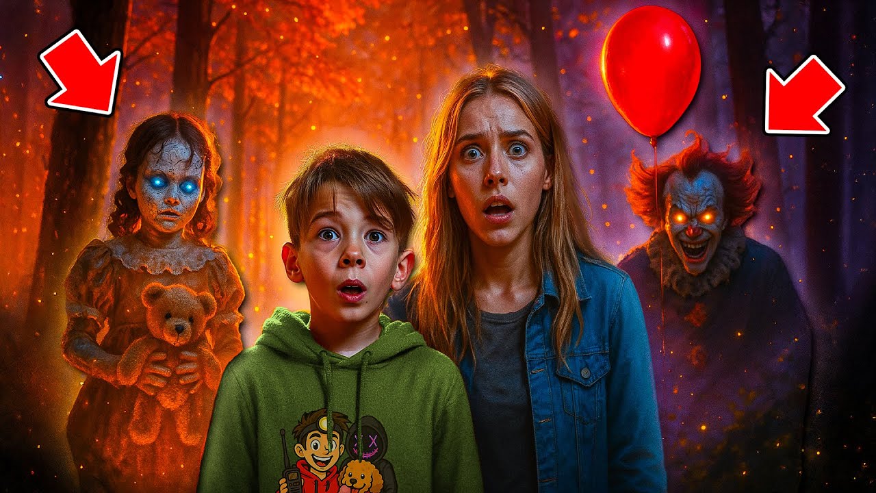 Horrorclown 😱& Grusel  Puppe erschrecken kleinen Jungen im Wald 