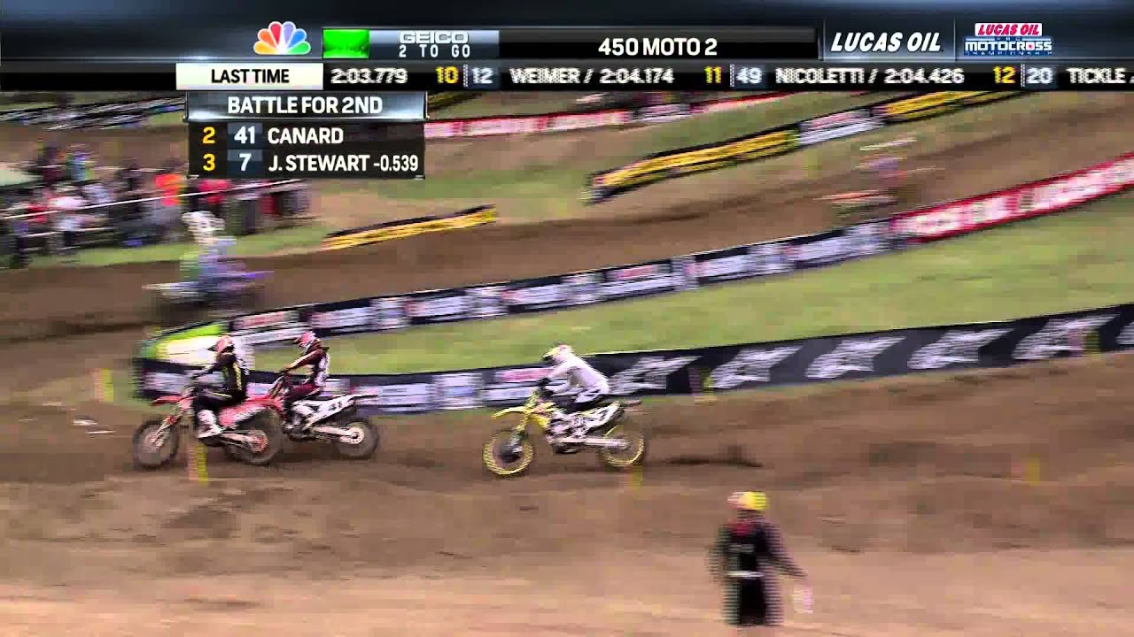 Trey Canard & James Stewart Battle Again - 2013 Spring Creek MX 450 Moto 2 Final Laps