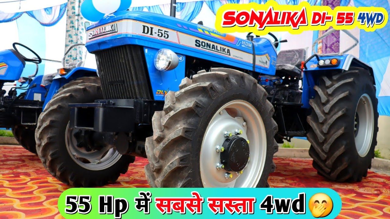 55 Hp में सबसे सस्ता 4wd🤭 Sonalika Di-55 4wd Dlx Sikander with 24 Gear System New Model 2024🔥