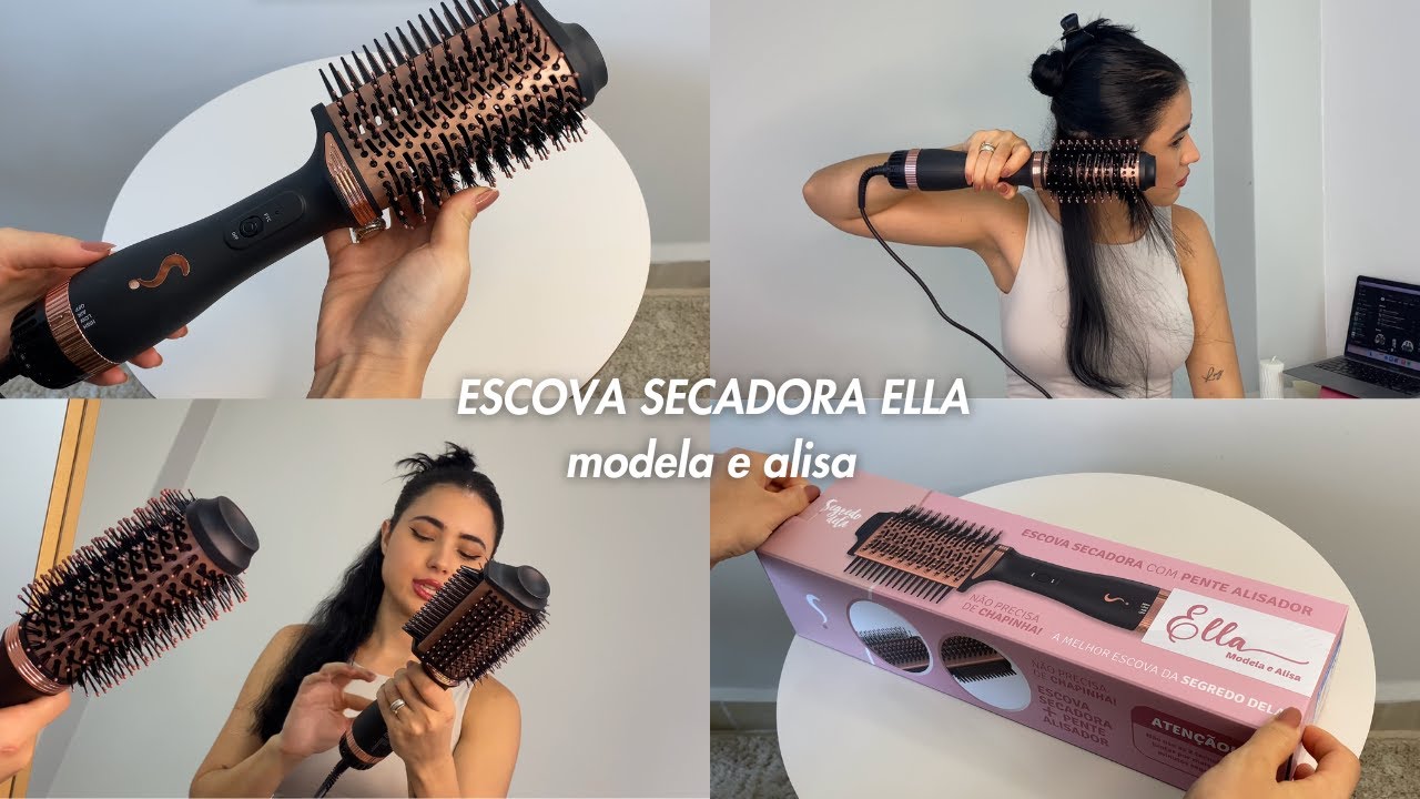TESTEI A ESCOVA SECADORA QUE MODELA E ALISA 💖 Ella da Segredo Dela!