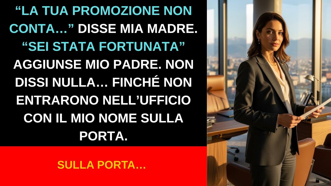 I miei genitori dissero che la mia promozione non contava, finché non videro il mio nuovo ufficio…