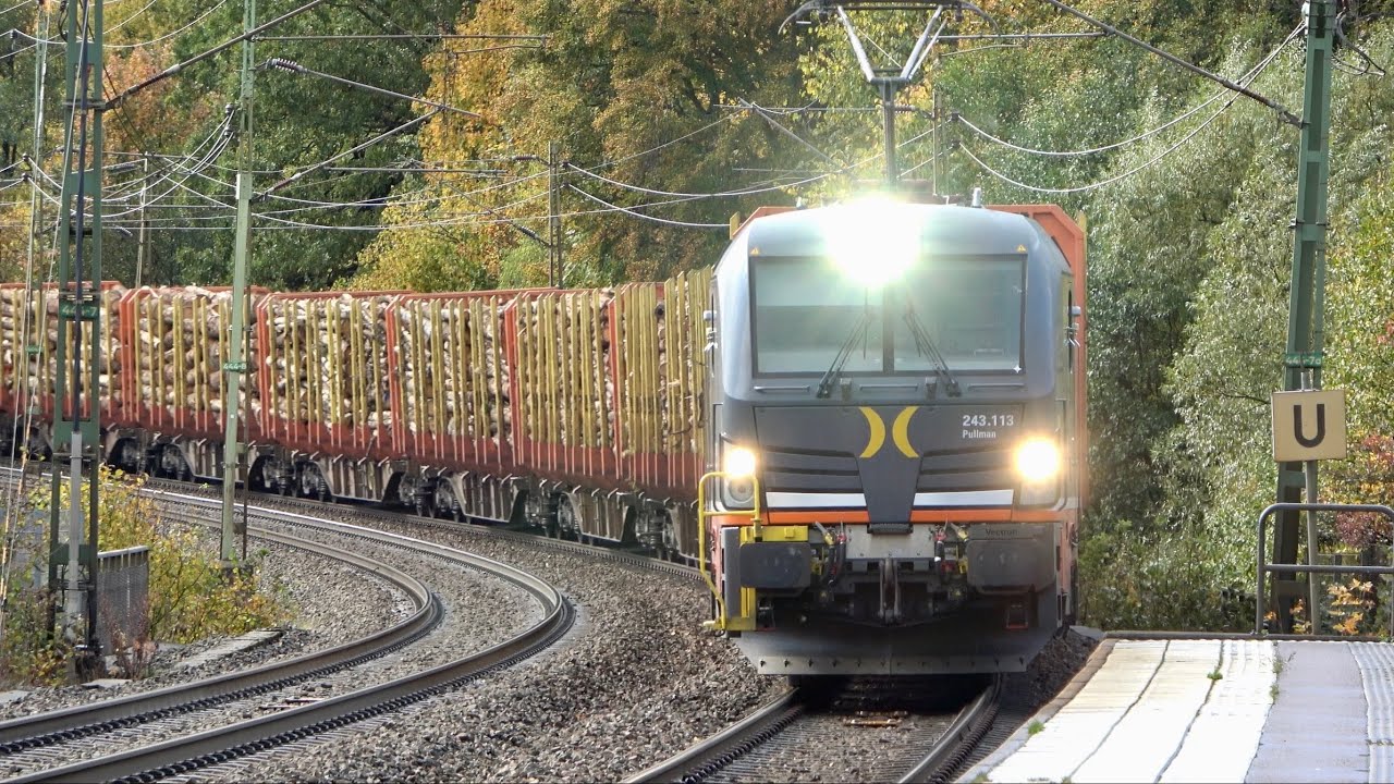 Tåg vid Jonsered station under hösten 2022