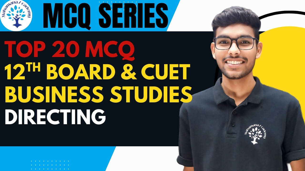 TOP 20 MCQ 12TH BOARD & CUET UG 2026 | DIRECTING |  #cuetbusinessstudies #class12th