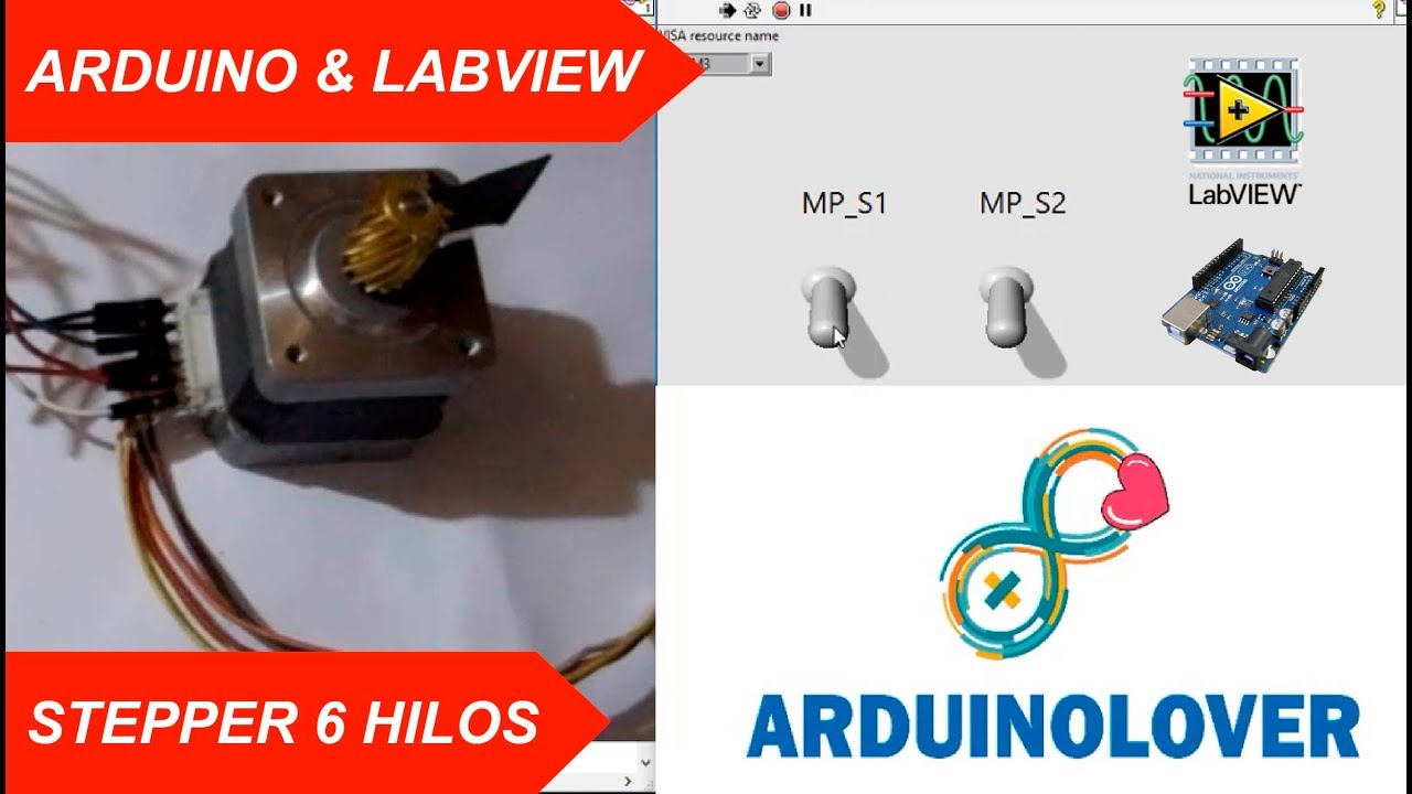 Arduino y Labview : Control de Motor de paso Unipolar / Stepper Motor 6 Hilos