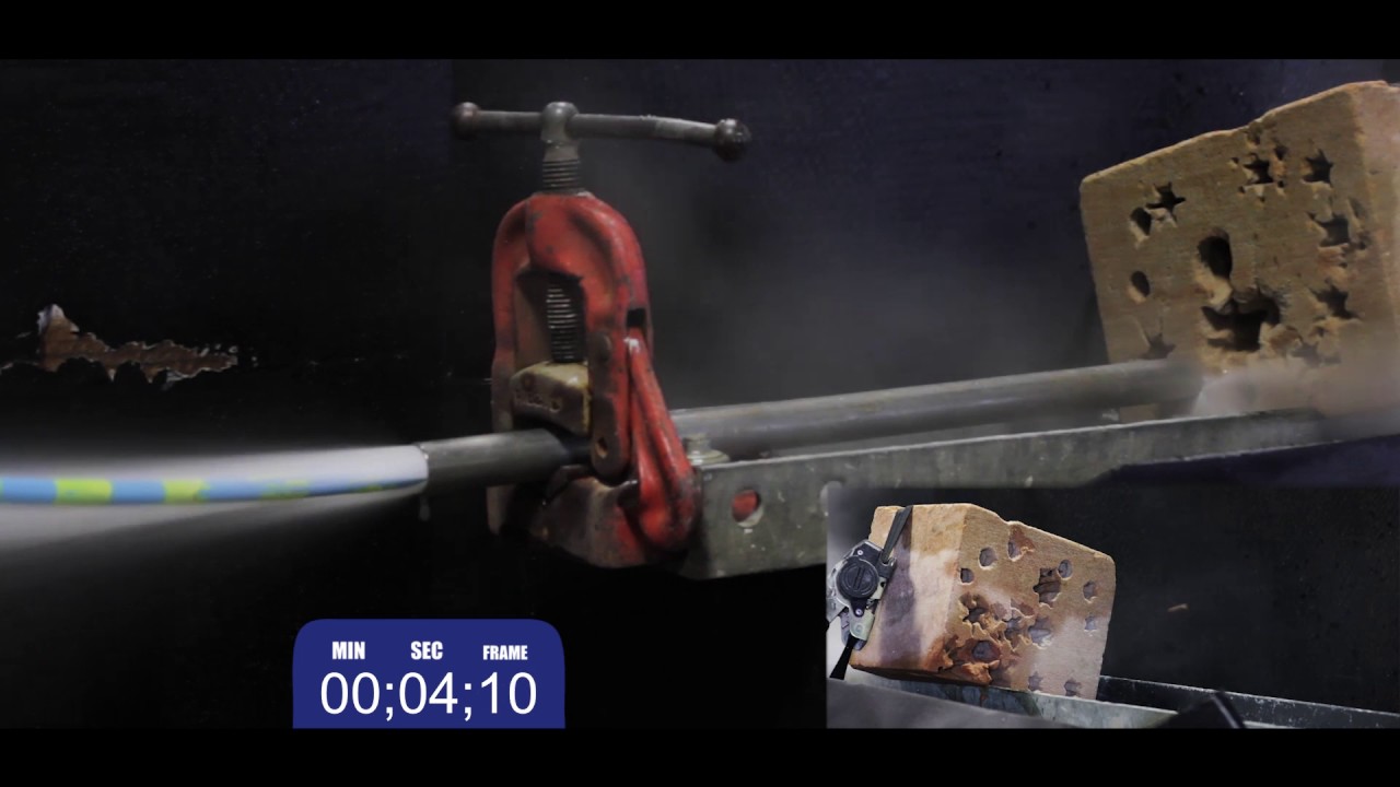 Nozzle Dynamics WaterBlast Nozzle Cutting Rock