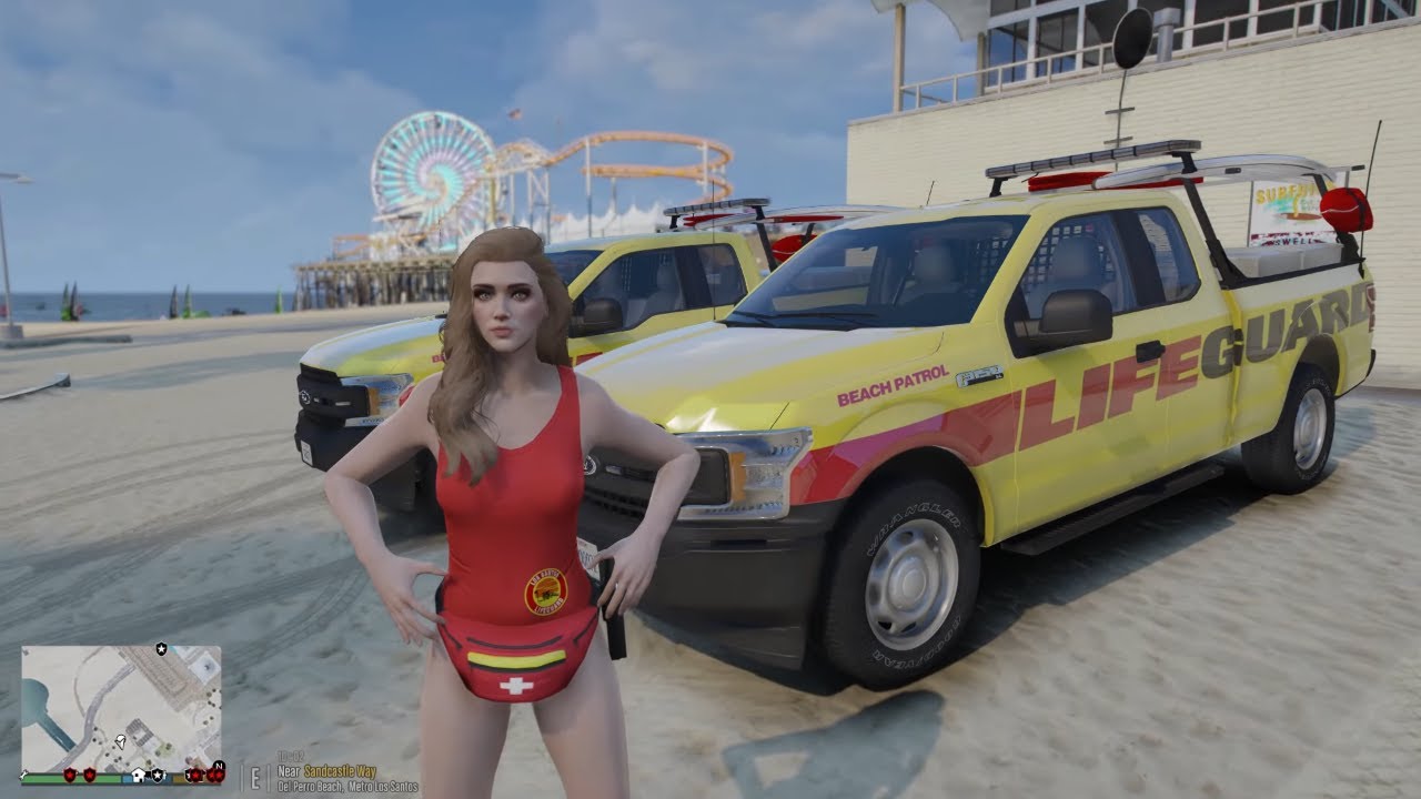 Gta 5 Lspdfr Playing As A Female Lifeguard - LS Beach Patrol #gta #gta5 #lspdfr