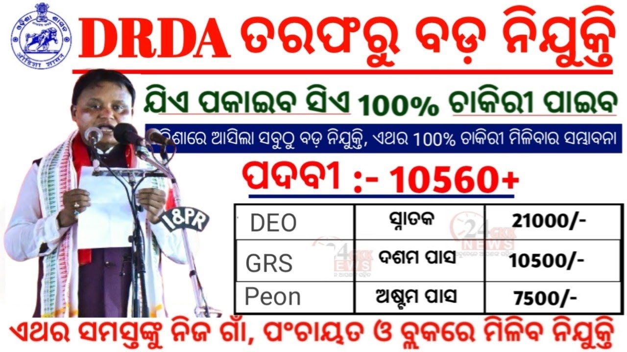 Odisha School Peon Recruitment 2026//10th Pas Job Apply Online Now //OSSSC PEO Recruitment 2026//