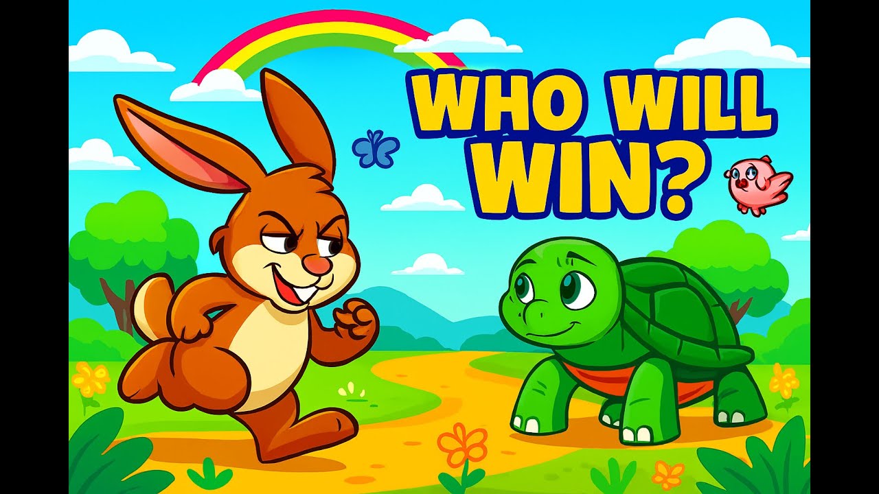 The Hare and the Tortoise Animated Story for Kids | Moral Story English Fairy Tale