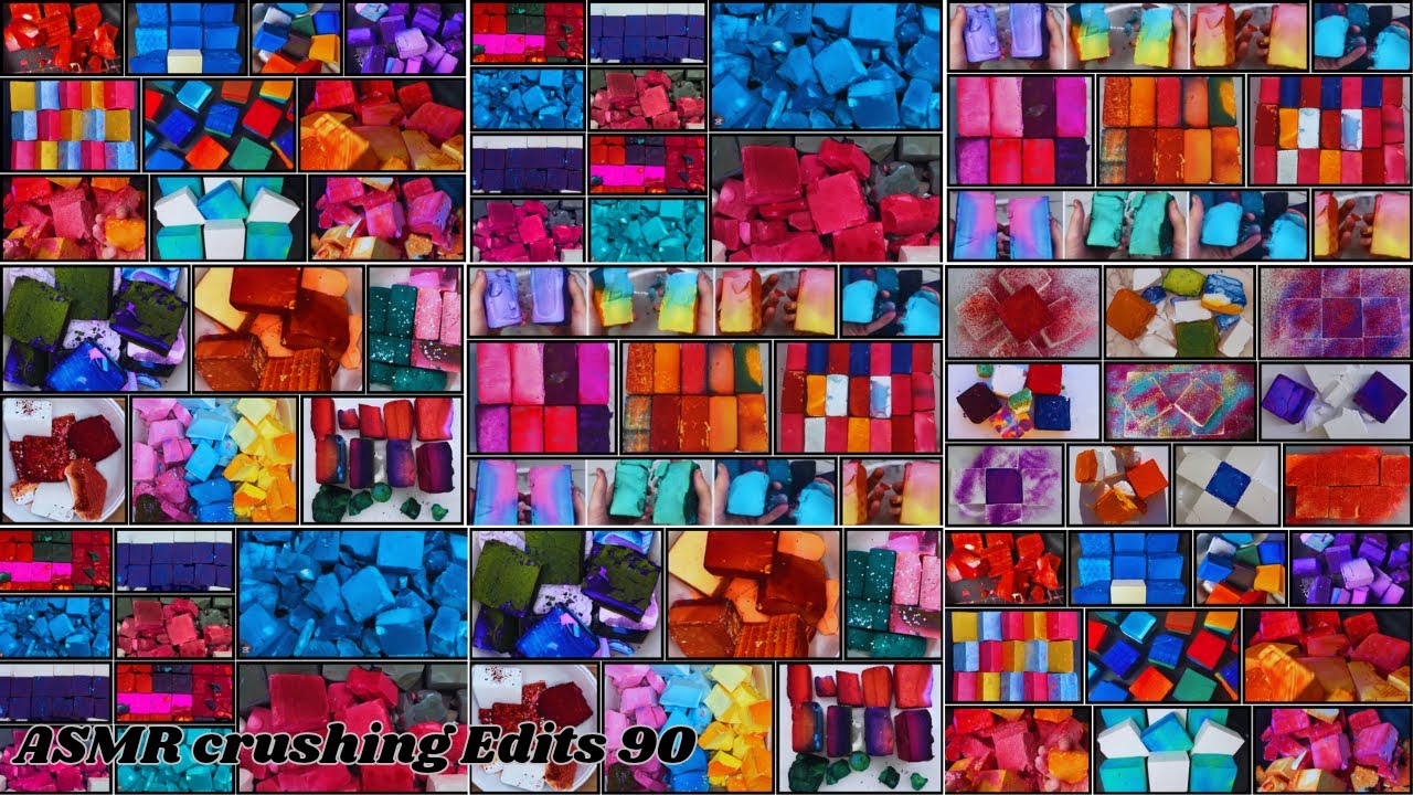 1 Hour Compilation | Dyed Dusty Crunchy Flakey Gym Chalk | Gym Chalk Asmr | Oddly Satisfying