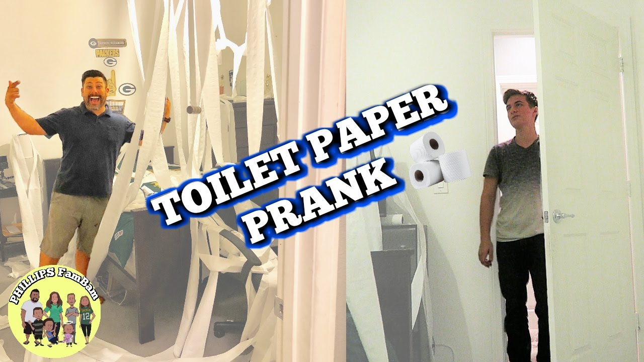 TOILET PAPERING OUR SON’S BEDROOM | We Toilet Papered his room *SURPRISE REACTION* | PHILLIPS FamBam
