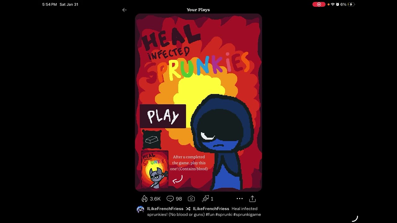 I’m playing heal infected Sprunkies