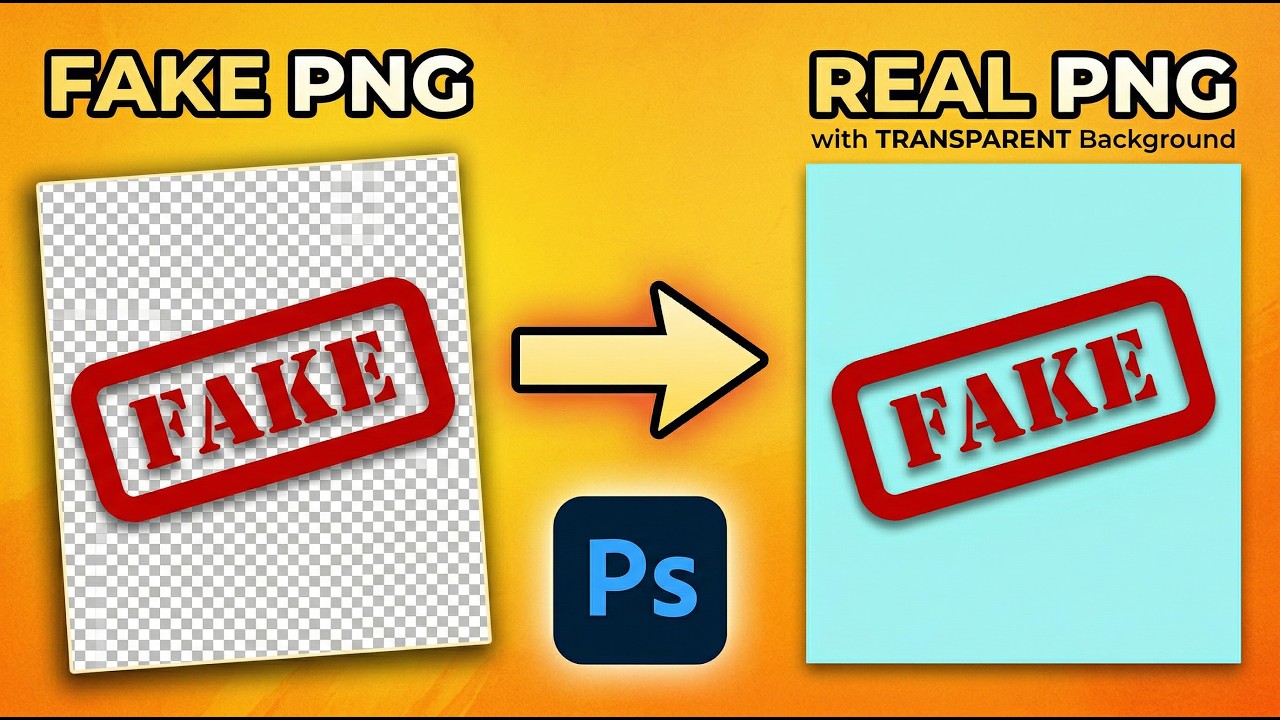 Fake PNG to transparent image in Photoshop FAST!