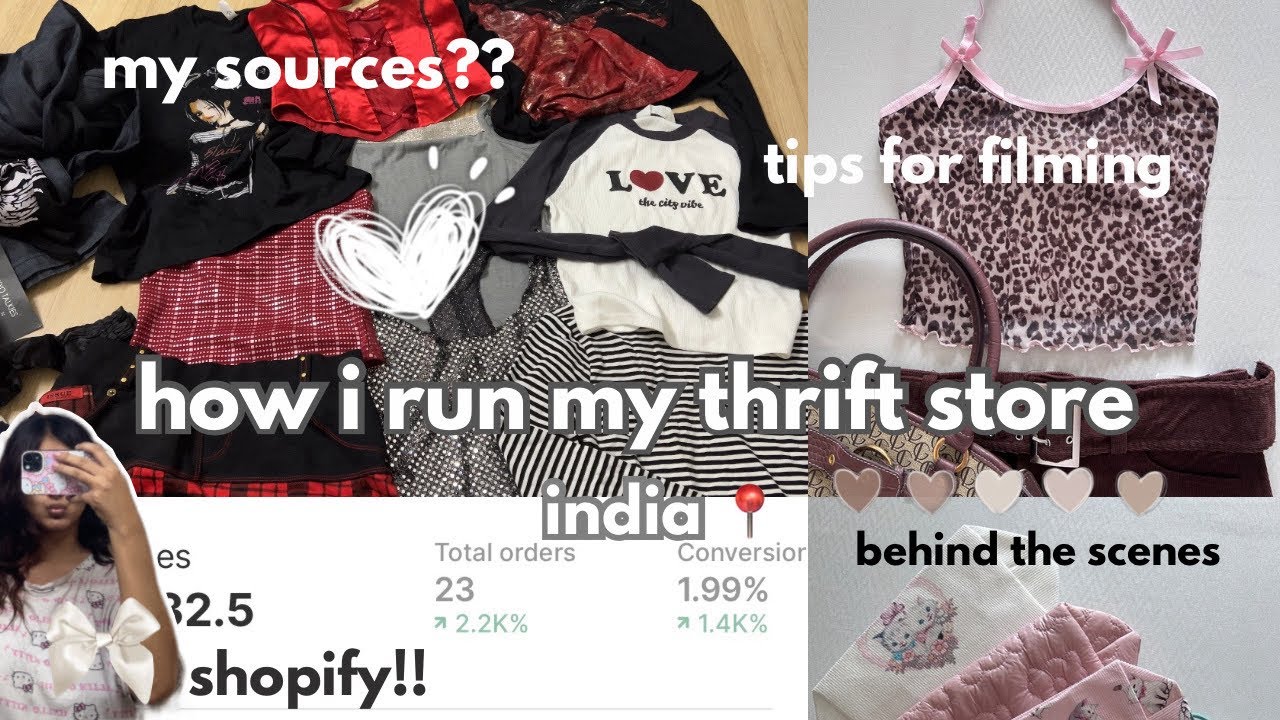 small business vlog | how i run my thrift store in india| filming tips, shopify, my sources!!