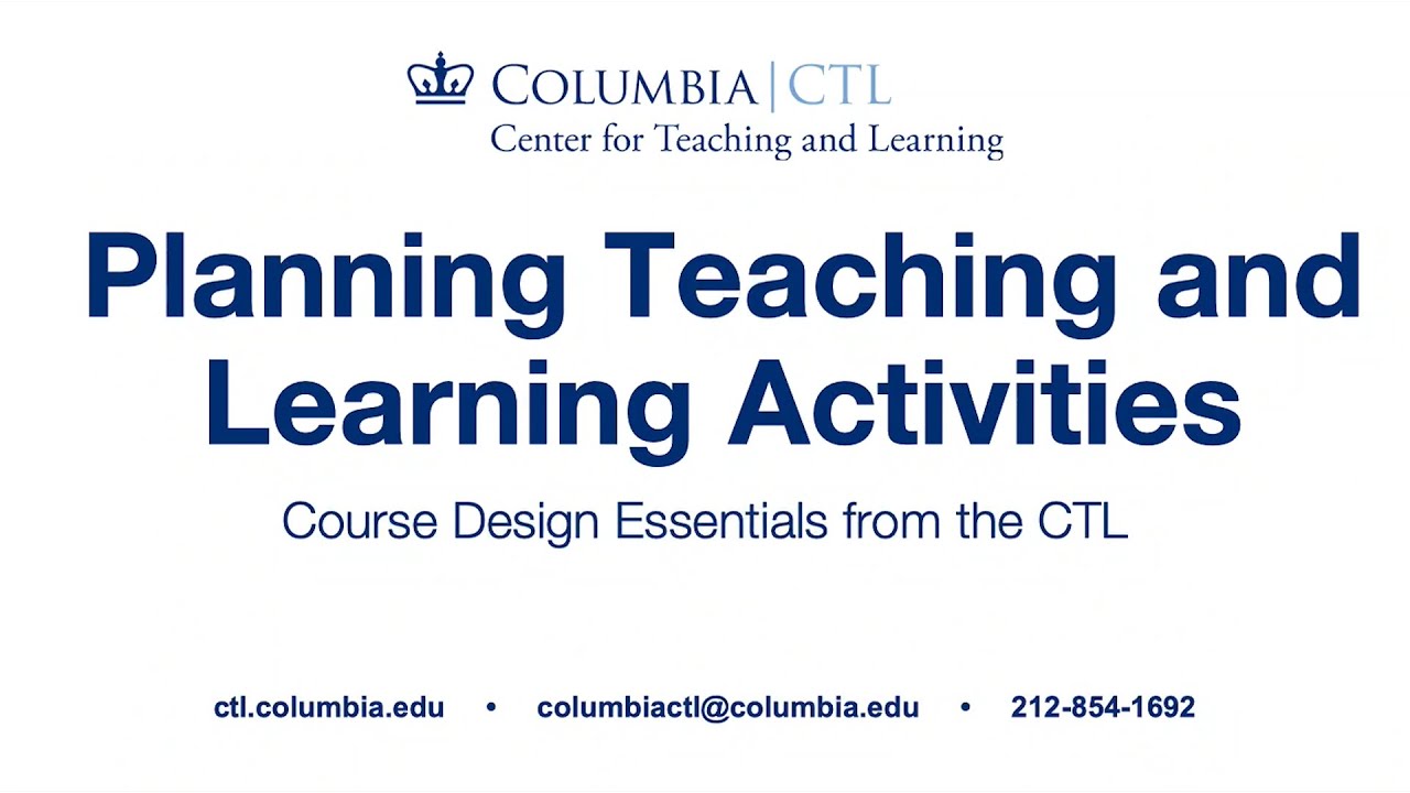 Course Design Essentials (Online) – Planning Teaching and Learning Activities