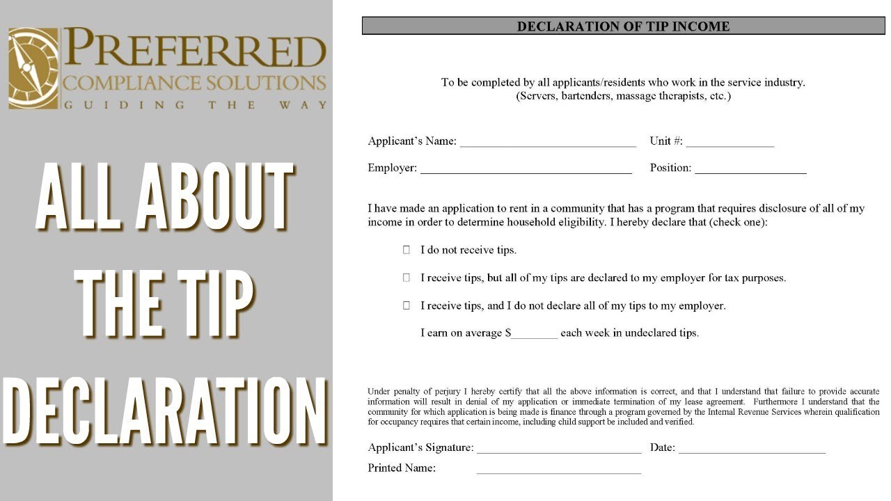 All About The Tip Declaration
